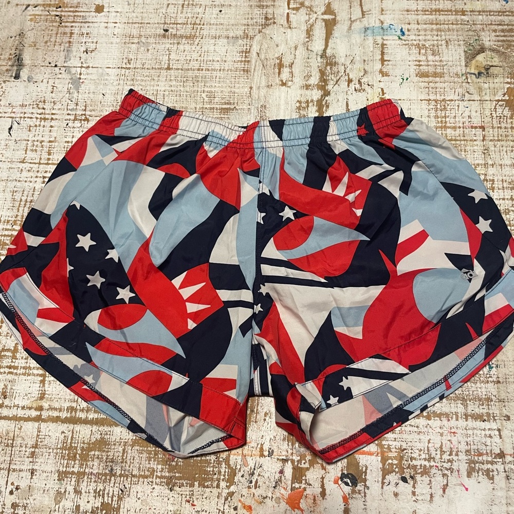 Red white and blue Adidas shorts